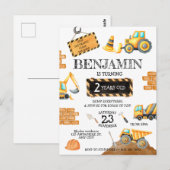 Lieve Bouwer Verjaardagsfeest Jongen Verjaardagsfe Briefkaart (Voorkant / Achterkant)