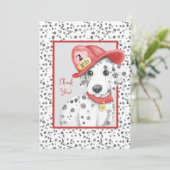 Lieve brandweerman Dalmatische pup Verjaardag Bedankkaart (Staand voorkant)
