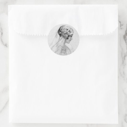 Lieve  bride, grayscale ronde sticker (Tas)