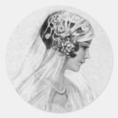 Lieve  bride, grayscale ronde sticker (Voorkant)