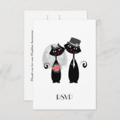 Lieve Bruid | Bruidegom Huwelijk Katten Persoonlij RSVP Kaartje (Voorkant / Achterkant)