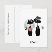 Lieve Bruid | Bruidegom Trouwkatten Gepersonalisee RSVP Kaartje (Voorkant / Achterkant)