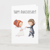 Lieve bruid en bruidegom dansen huwelijksjubileum kaart (Voorkant)