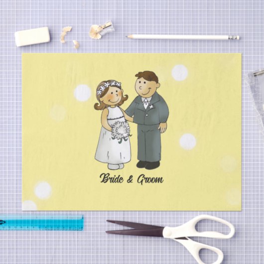 Lieve Bruid En Bruidegom Huwelijksfeest Tissuepapier (Craft)