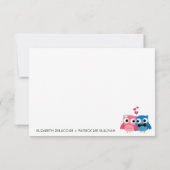 Lieve Bruid en Bruidegom Uilen Bruiloft RSVP Kaart (Achterkant)