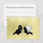 Lieve bruid en bruidegom Whimsical Love Birds RSVP (Voorkant / Achterkant)