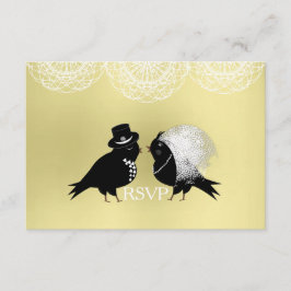Lieve bruid en bruidegom Whimsical Love Birds RSVP