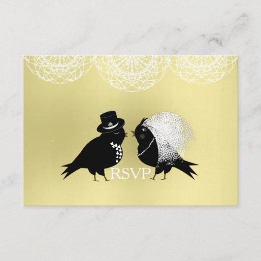 Lieve bruid en bruidegom Whimsical Love Birds RSVP (Voorkant)