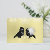 Lieve bruid en bruidegom Whimsical Love Birds RSVP (Staand voorkant)