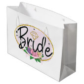 Lieve bruid op bruiloftfeest groot cadeauzakje (Achterkant Gekanteld)