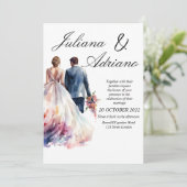 Lieve bruidegom waterverf bruiloftskaart modern kaart (Staand voorkant)