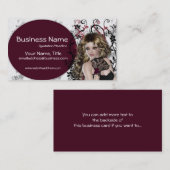 Lieve bruine dame met haren - Fantastische Visitek Visitekaartje (Voorkant / Achterkant)