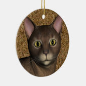 Lieve bruine kat keramisch ornament (Rechts)