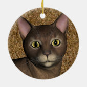 Lieve bruine kat keramisch ornament (Achterkant)