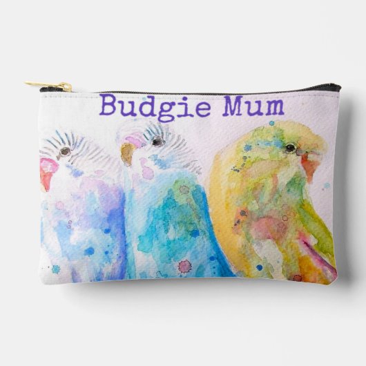 Lieve Budgie Whimsical Waterverf Moeder Moederdag Etui (Voorkant)