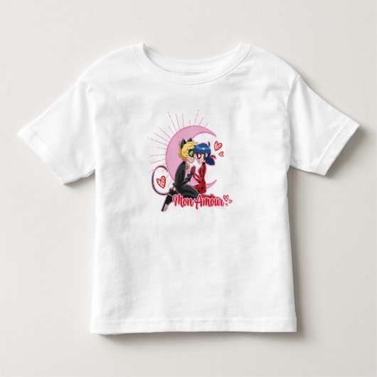 Lieve Bug & Cat Noir | Mon Amour Kinder Shirts (Voorkant)