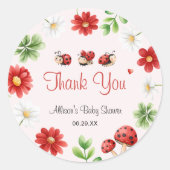 Lieve Bug Lieveboer Babyshower Bedankt Ronde Sticker (Voorkant)