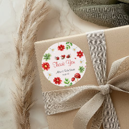 Lieve Bug Lieveboer Babyshower Bedankt Ronde Sticker