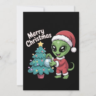 Lieve Buitenaardse Kerstman Grappige Kerstvakantie Feestdagenkaart