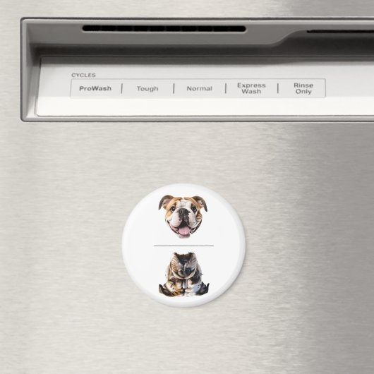 Lieve Bulldog Schone/Vuile Afwasmachine Magneet (Insitu (Vaatwasser))