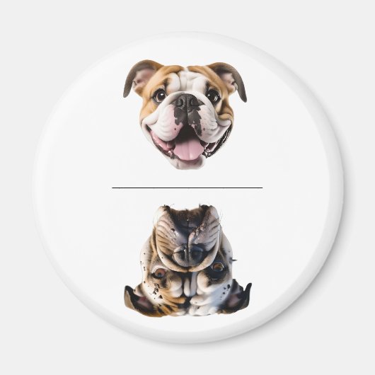 Lieve Bulldog Schone/Vuile Afwasmachine Magneet (Voorkant)