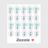 Lieve Cactuspotten Cartoon Grappig Sticker (Vel)