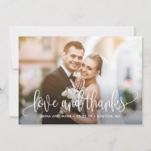 Lieve Calligrafie EDITABLE KLOR Hartelijk dank Bedankkaart