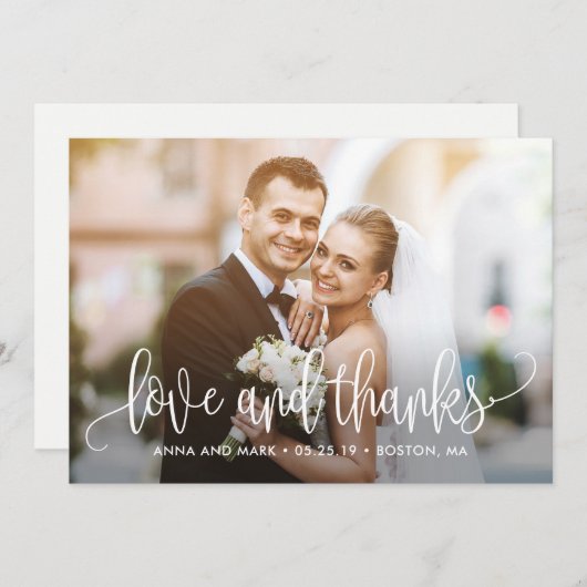 Lieve Calligrafie EDITABLE KLOR Hartelijk dank Bedankkaart (Voorkant / Achterkant)