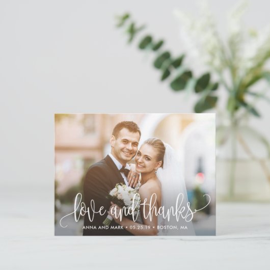 Lieve Calligrafie EDITABLE KLOR Hartelijk dank Briefkaart (Staand voorkant)