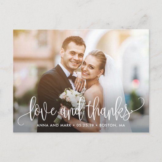 Lieve Calligrafie EDITABLE KLOR Hartelijk dank Briefkaart (Voorkant)