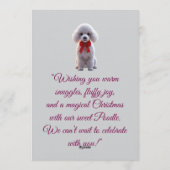 Lieve Caniche Kerstfeest Uitnodiging (Achterkant)