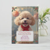 Lieve Caniche Kerstfeest Uitnodiging (Staand voorkant)