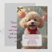 Lieve Caniche Kerstfeest Uitnodiging (Voorkant / Achterkant)