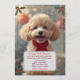 Lieve Caniche Kerstfeest Uitnodiging