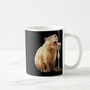 Lieve Capybara met Microfoon voor Karaoke en Zinge Koffiemok
