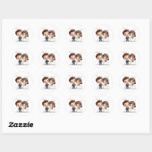 Lieve Cartoon Bruid en Bruidegom Stickers (Vel)