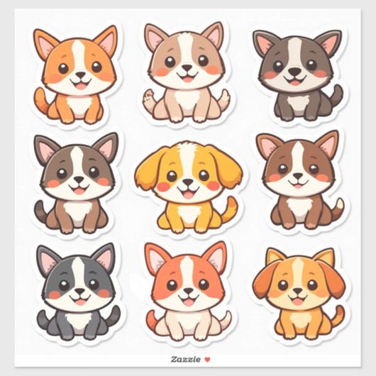 Lieve Cartoon Knuffel Hond Stickers (Vel)