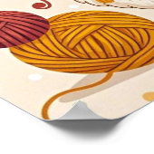 Lieve cartoon lama met een gebreide sjaal poster (Hoek)