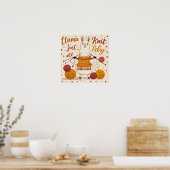 Lieve cartoon lama met een gebreide sjaal poster (Keuken)