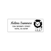 Lieve Cartoon Leeuw Retouradres Zelfinktende Stempel (Design)