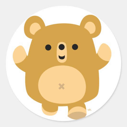 Lieve Cartoon Liefdevolle Beer sticker (Voorkant)