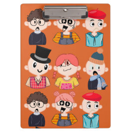 Lieve Cartoon Nerds & Geeks Bril Patroon Klembord