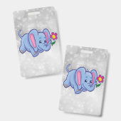 Lieve cartoon olifant badge (Voor- en achterkant)