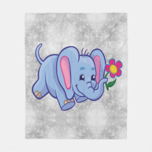 Lieve cartoon olifant fleece deken