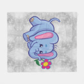 Lieve cartoon olifant fleece deken (Voorkant (Horizontaal))