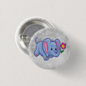 Lieve cartoon olifant ronde button 3,2 cm (Voorkant /achterkant)