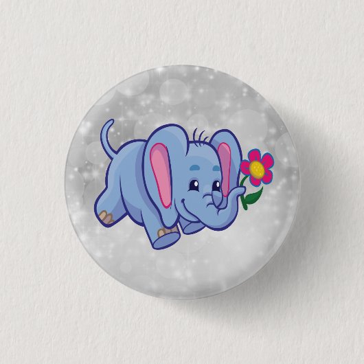 Lieve cartoon olifant ronde button 3,2 cm (Voorkant)