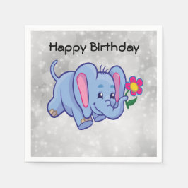 Lieve cartoon olifant servet