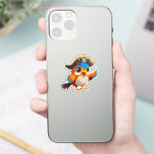 Lieve cartoon papegaai piraat sticker (Telefoon)
