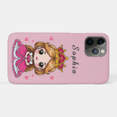 Lieve Cartoon Prinses in Roze Jurk Case-Mate iPhone Case (Achterkant (horizontaal))